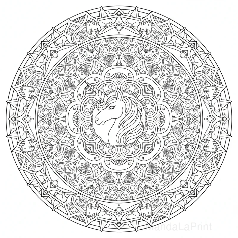Licorne Mandala #3