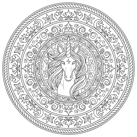 Mandala Licorne #6