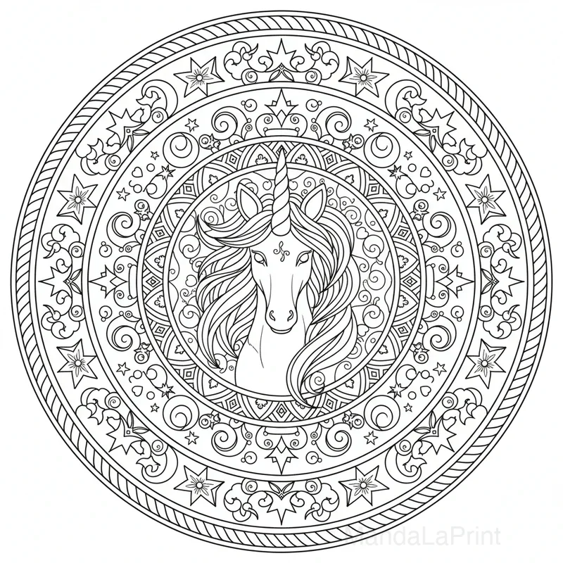 Licorne Mandala #6