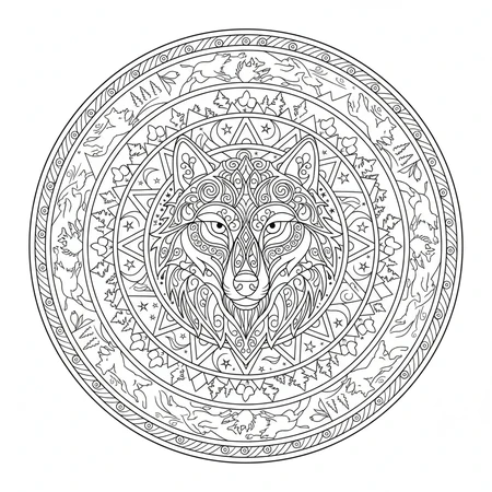 Mandala Loup #3