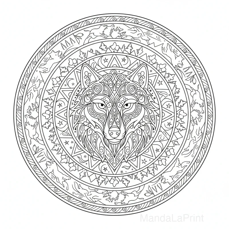 Mandala Loup #3