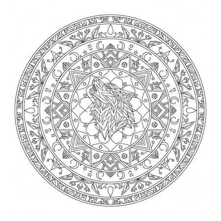 Mandala Loup #1