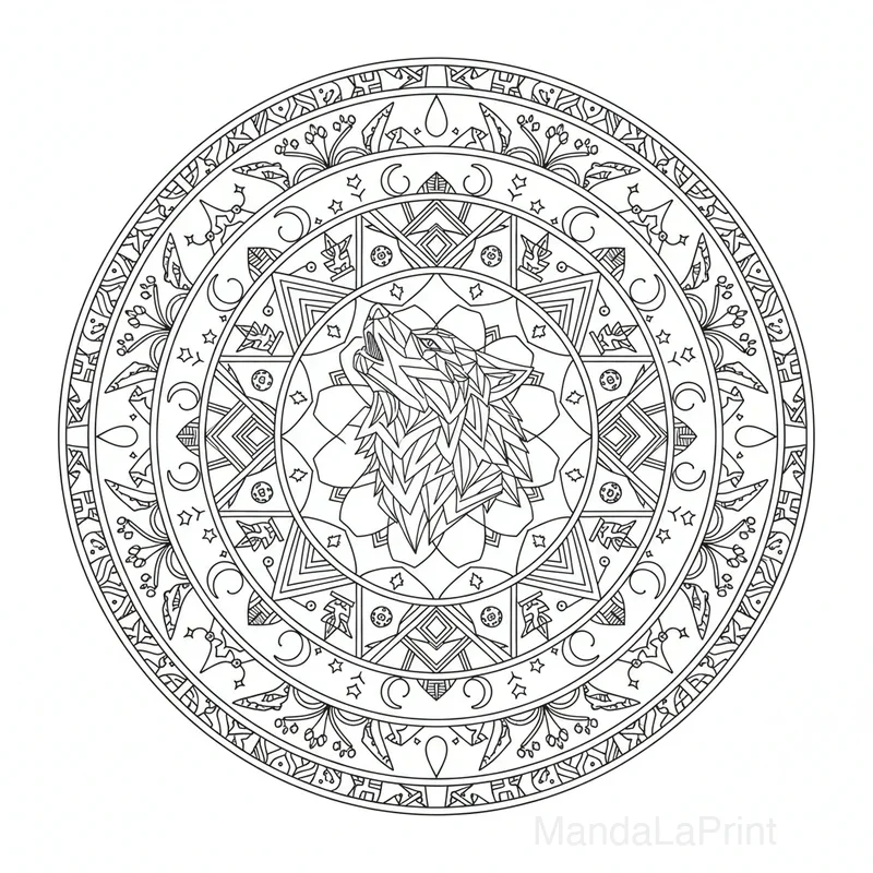 Loup Mandala #1