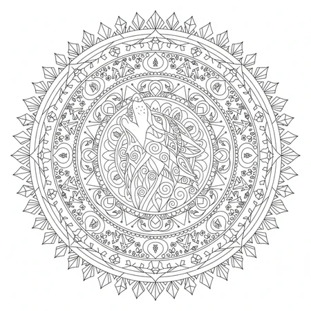 Mandala Loup #5