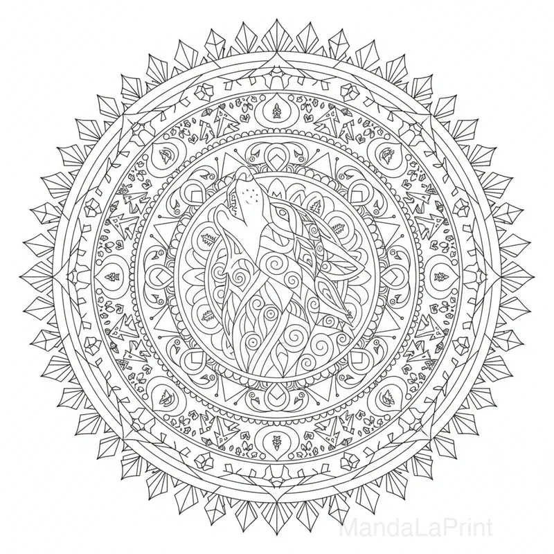 Wolf Mandala #5
