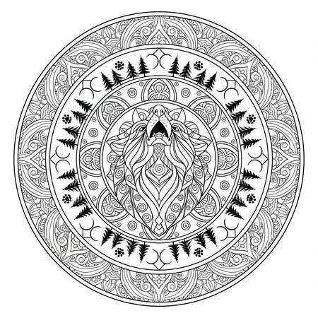 Mandala Loup #6