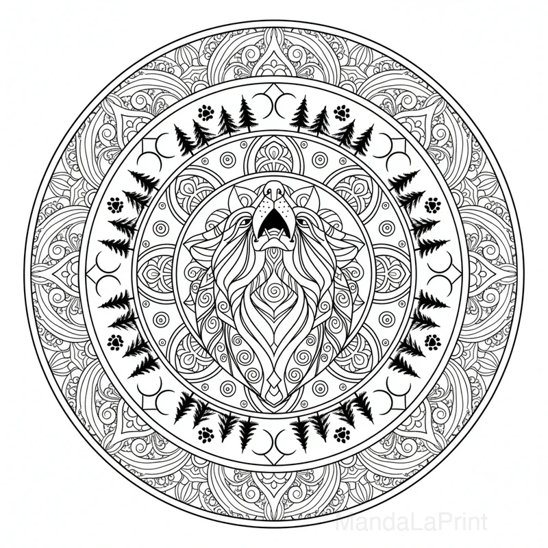 Loup Mandala #6