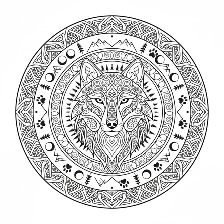 Mandala Loup #10
