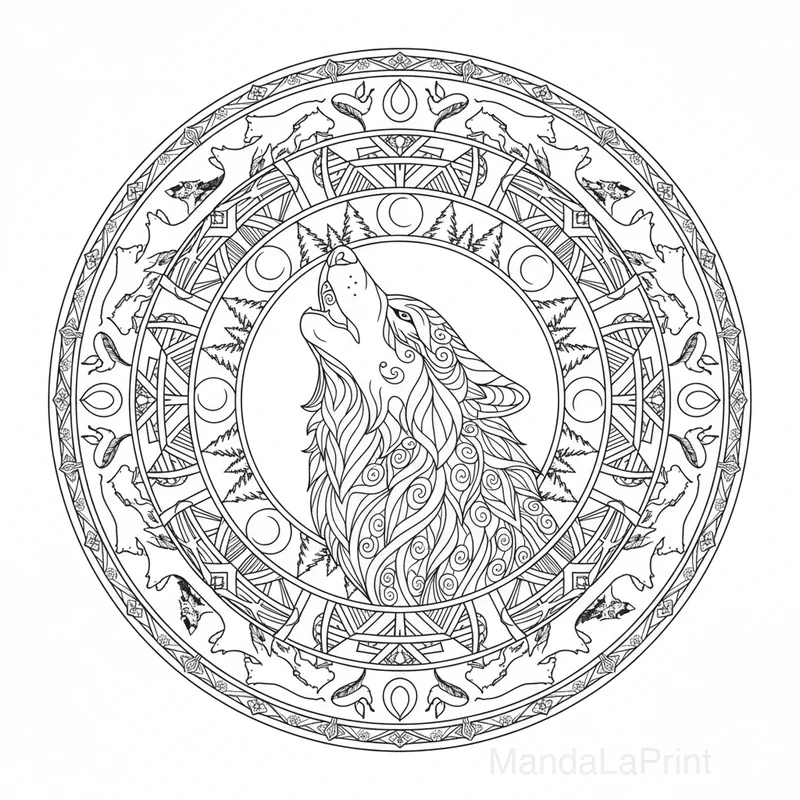 Loup Mandala #9