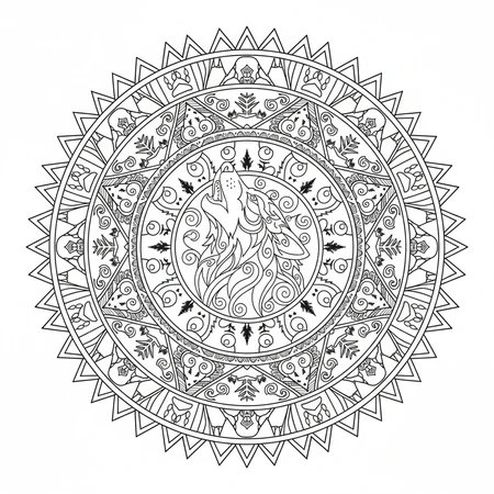 Mandala Loup #7