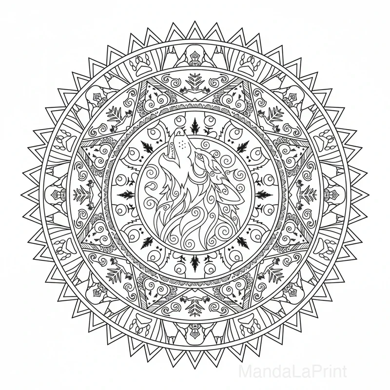 Mandala Loup #7