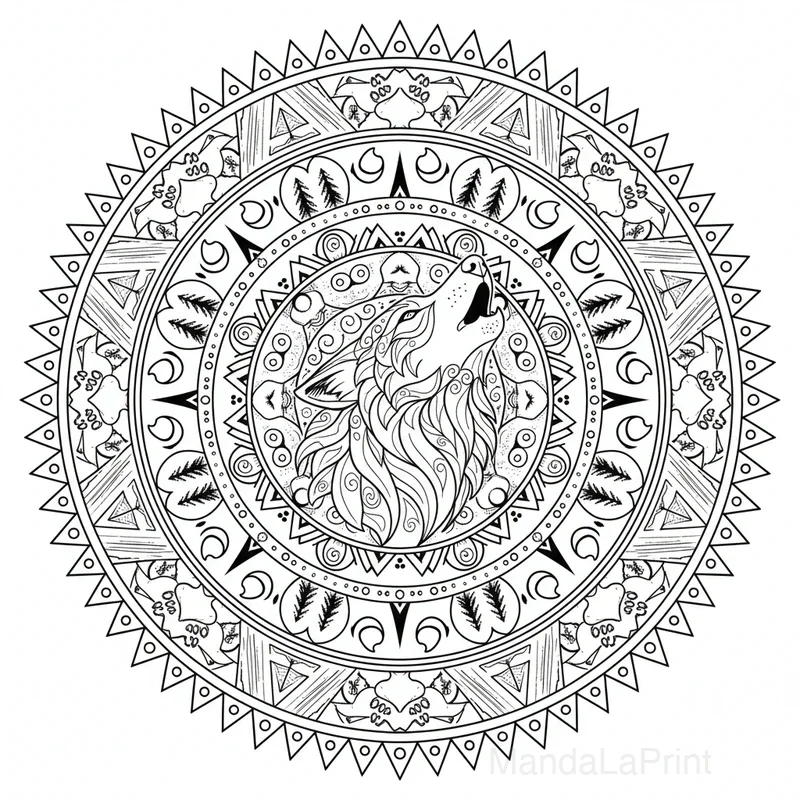 Loup Mandala #17
