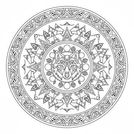 Mandala Loup #11