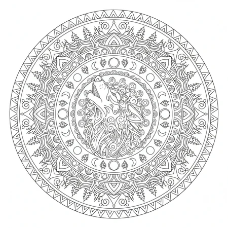 Mandala Loup #16