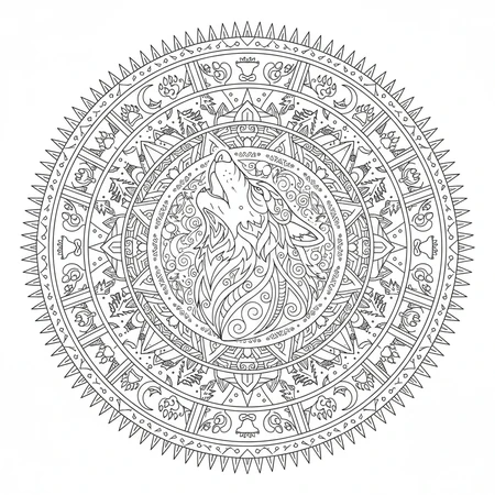 Mandala Loup #8