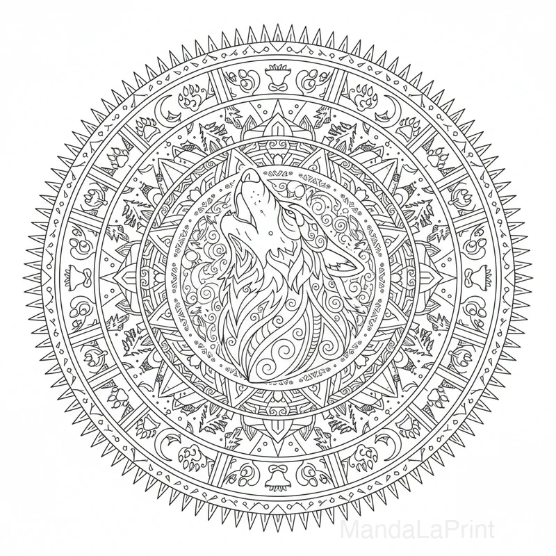 Loup Mandala #8