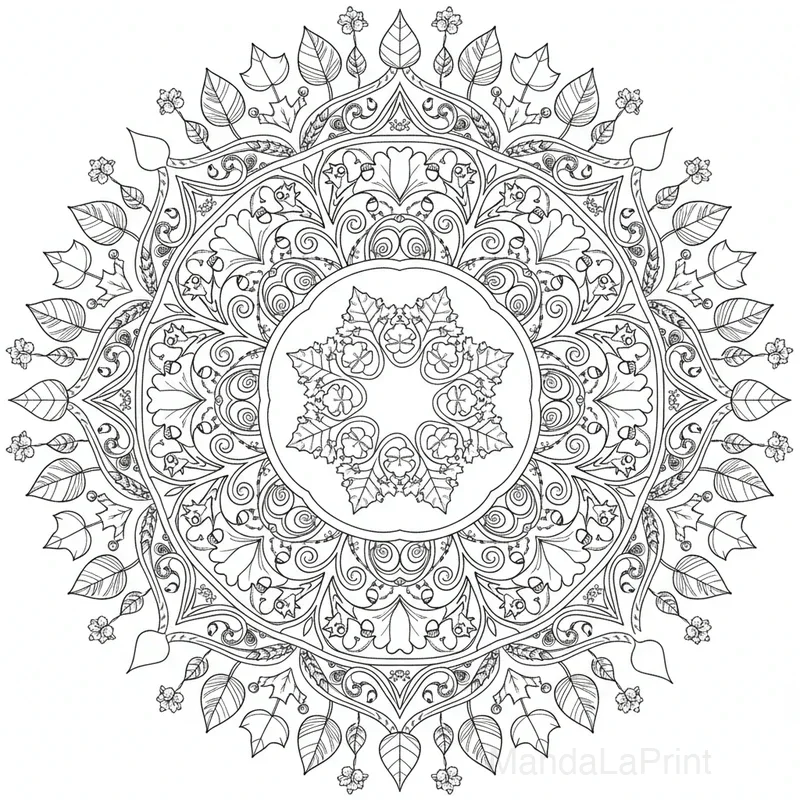 Outono Folhas Mandala #30
