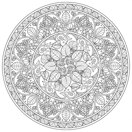 Mandala Feuilles d'Automne #18