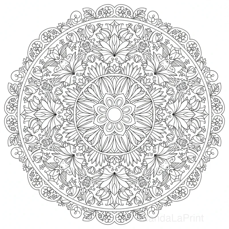 Giardino Uccelli Mandala #27
