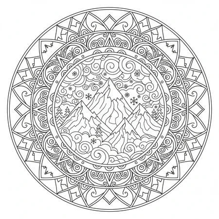 Mandala Montagnes et Nuages #17
