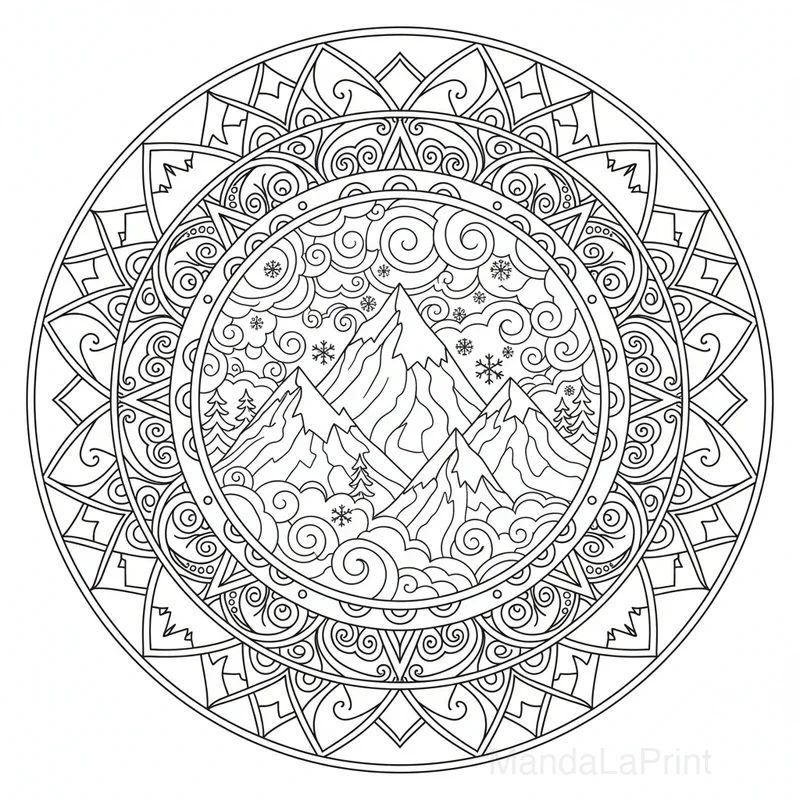 Montagna Paesaggio Mandala #17