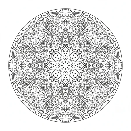 Mandala Feuilles et Branches #25