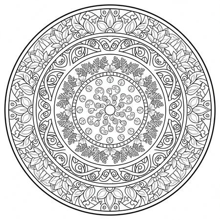 Mandala Feuilles et Branches #16
