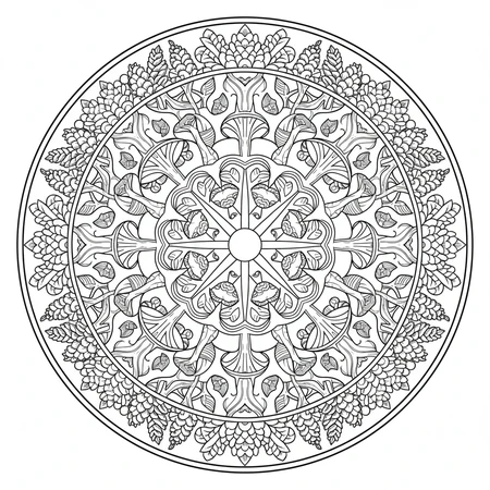 Mandala Nature et Feuilles #3