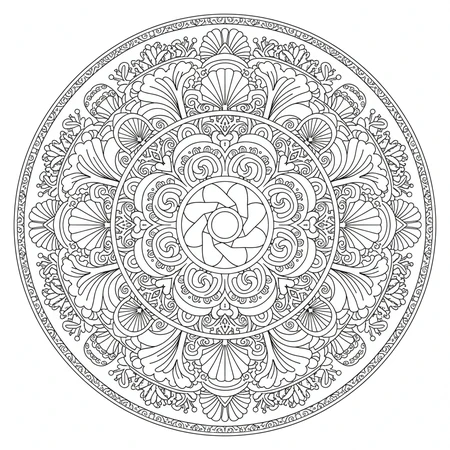 Mandala Océan et Coquillages #26