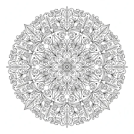 Mandala Nature et Feuilles #11