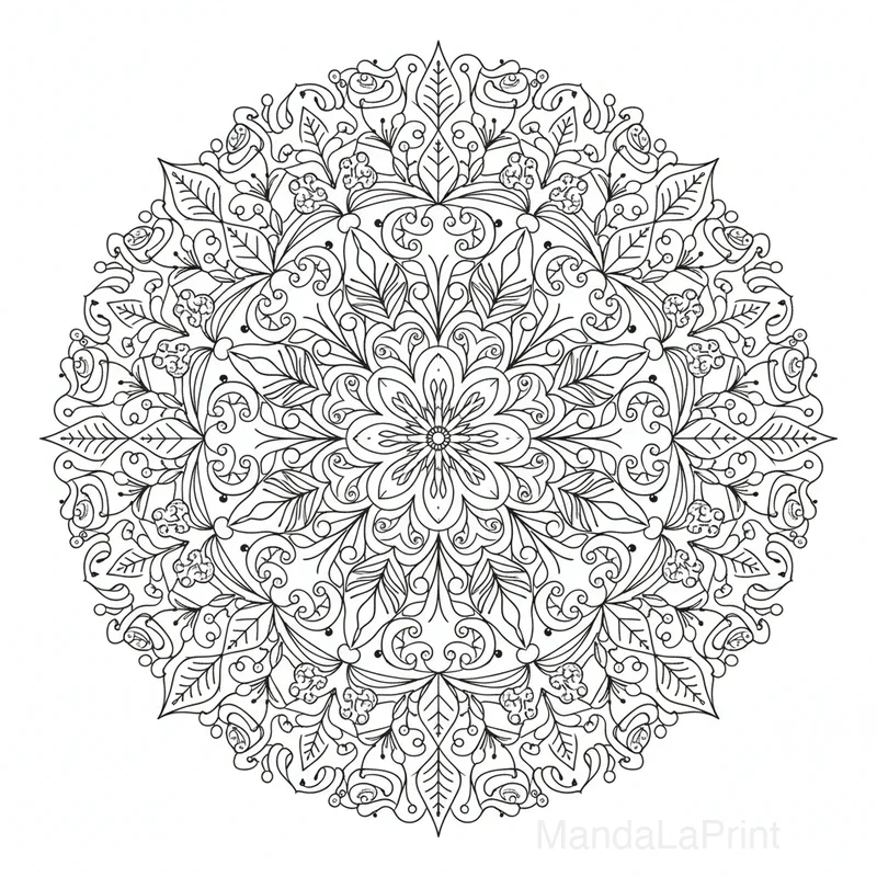 Mandala Mandala Nature para Colorir #11