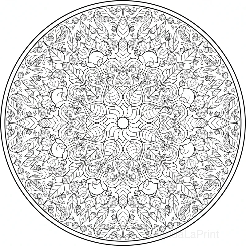 Outono Folhas Mandala #19