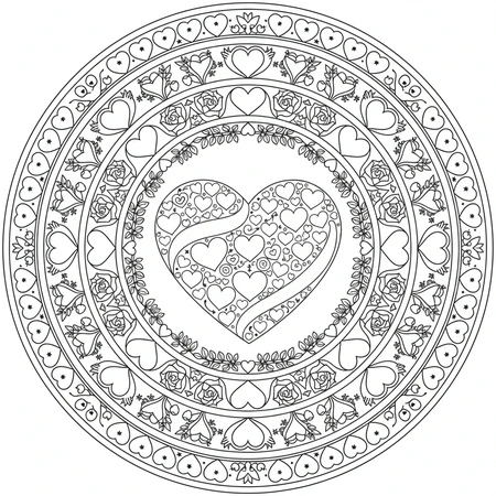 Mandala Saint-Valentin #14