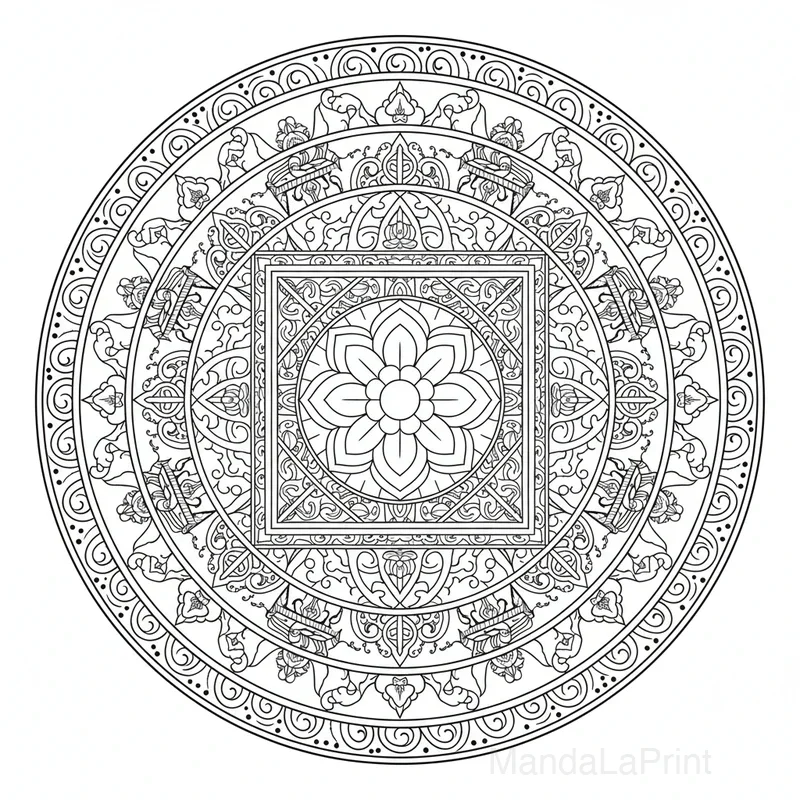 Tibétain Mandala #9