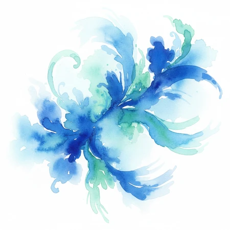 Tiefes Ozeanblau Aquarell