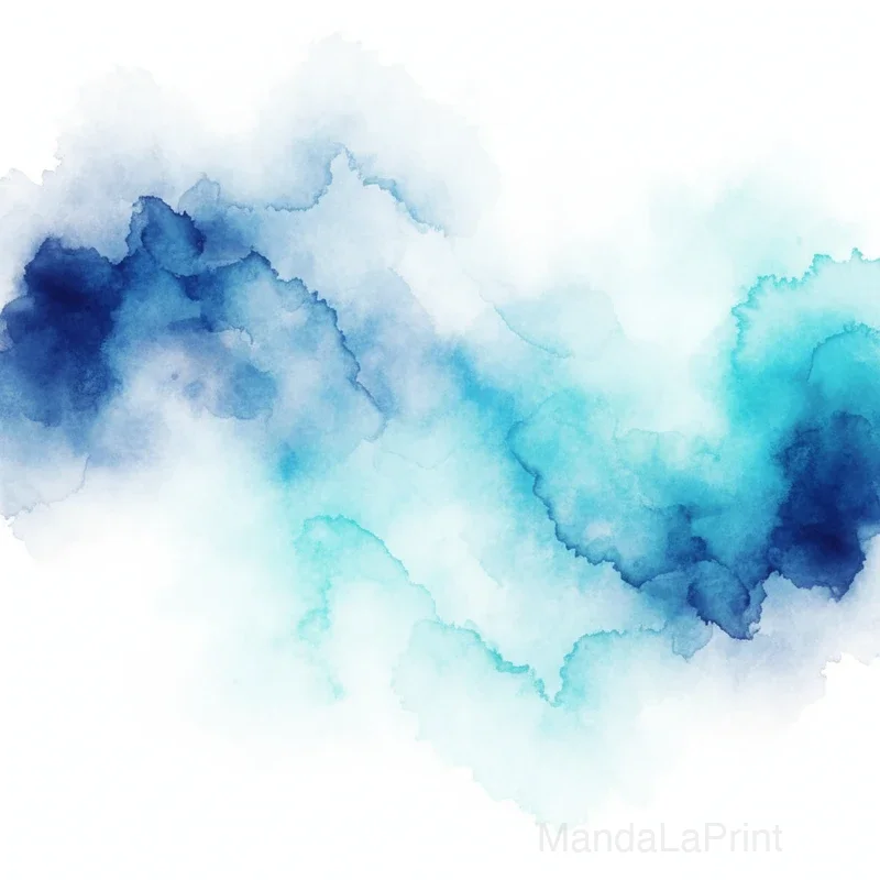 Deep Ocean Blue Watercolor