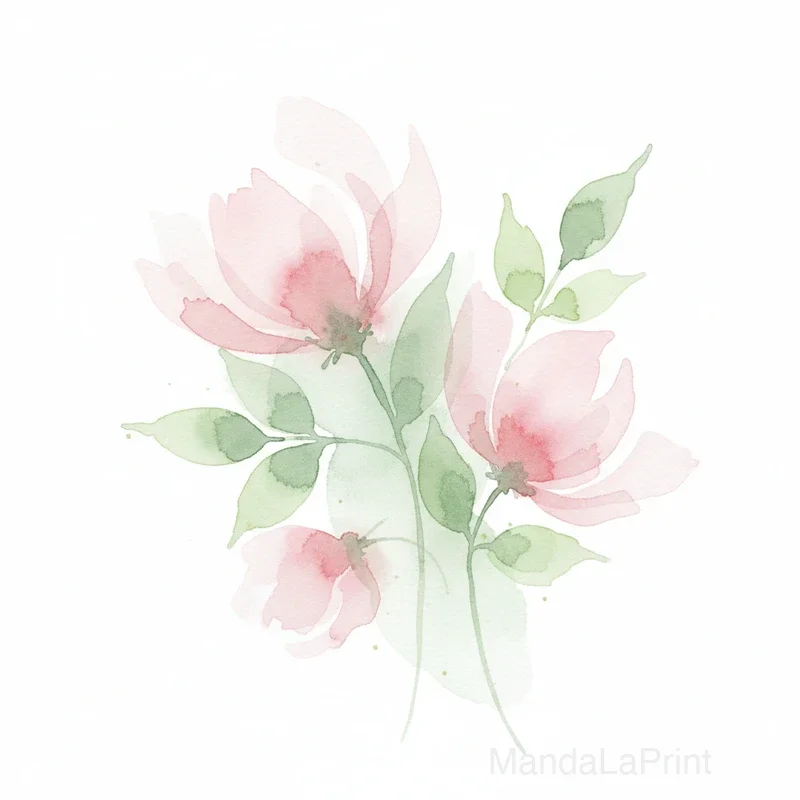 Impressão Floral Aquarela