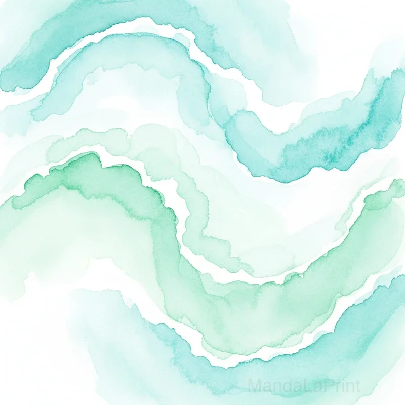 Ocean Waves Watercolor
