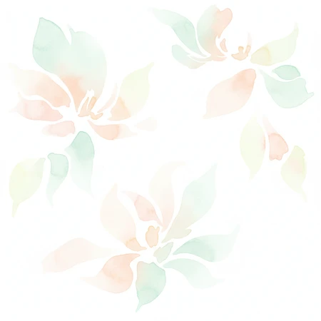 Pfirsich und Minze Aquarell