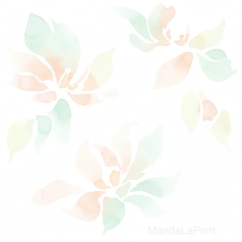 Aquarelle Pêche et Menthe