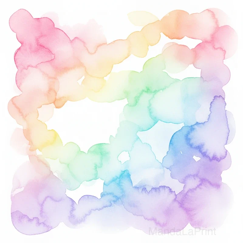 Courbes Arc-en-ciel Aquarelle
