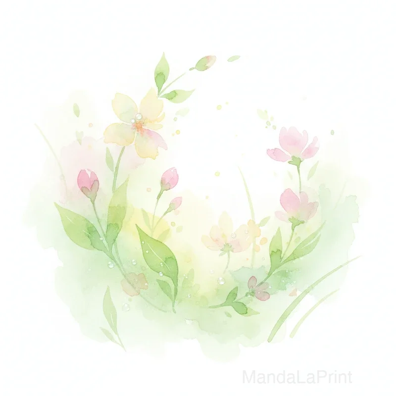 Jardim de Primavera Aquarela