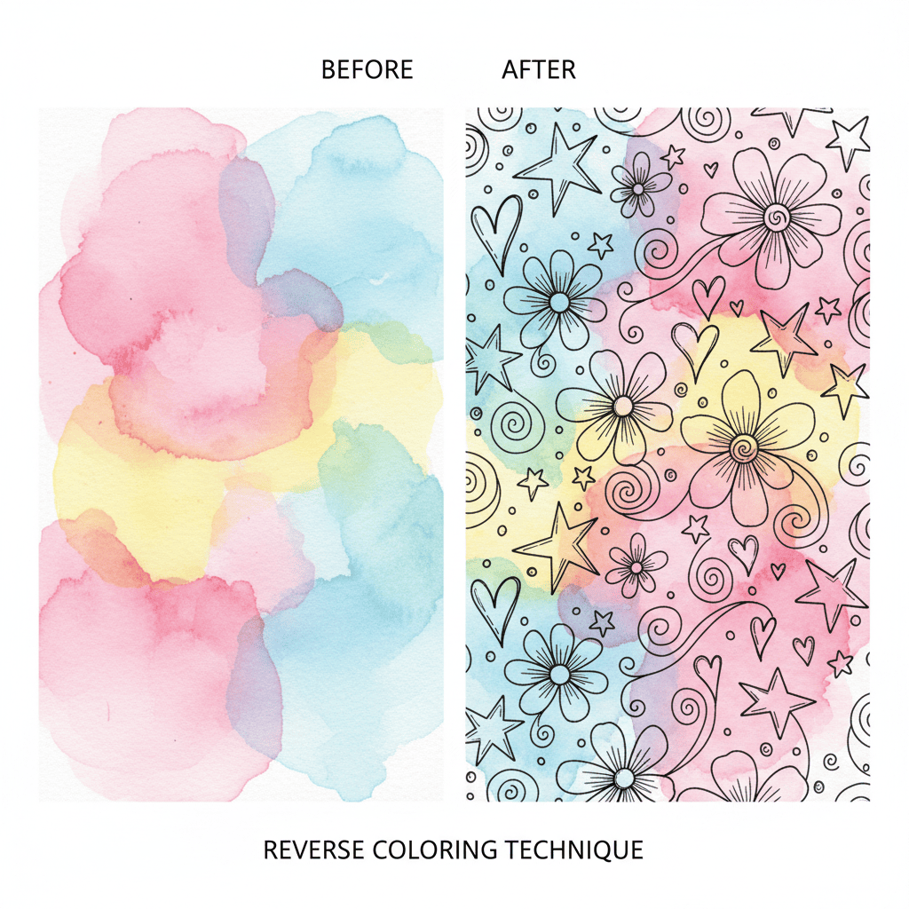 Exemplo de colorir reverso